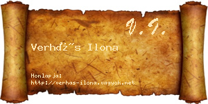 Verhás Ilona névjegykártya